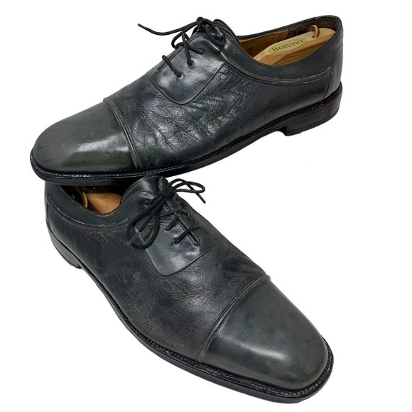 Paolo De Marco 63491 Gray Leather Cap Toe Lace Up Dress Shoes‎ main image 5